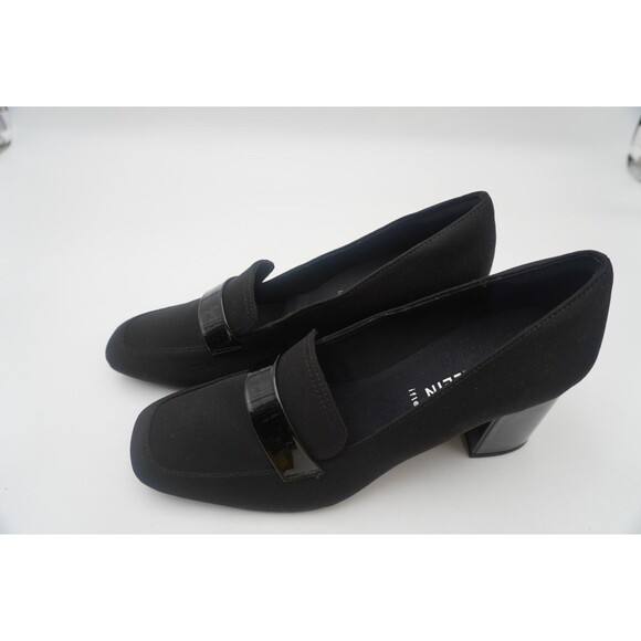 Ann Klein IFlex Black Textile Stretch Telepathy Block Comfort Heel Pump Sz 9.5M - Picture 5 of 11